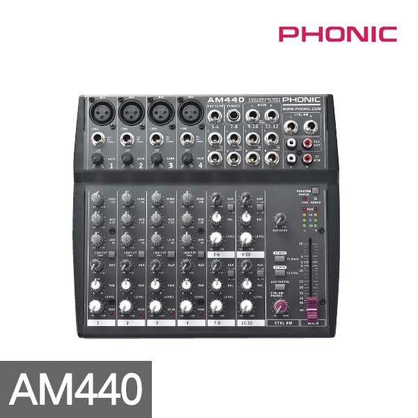 [PHONIC] AM440 / Mixer / 4-mic, 4-stereo input / Analog mixer